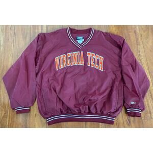 VTG 90s BIKE Virginia Tech Hokies stitched spell-out pullover windbreaker XL